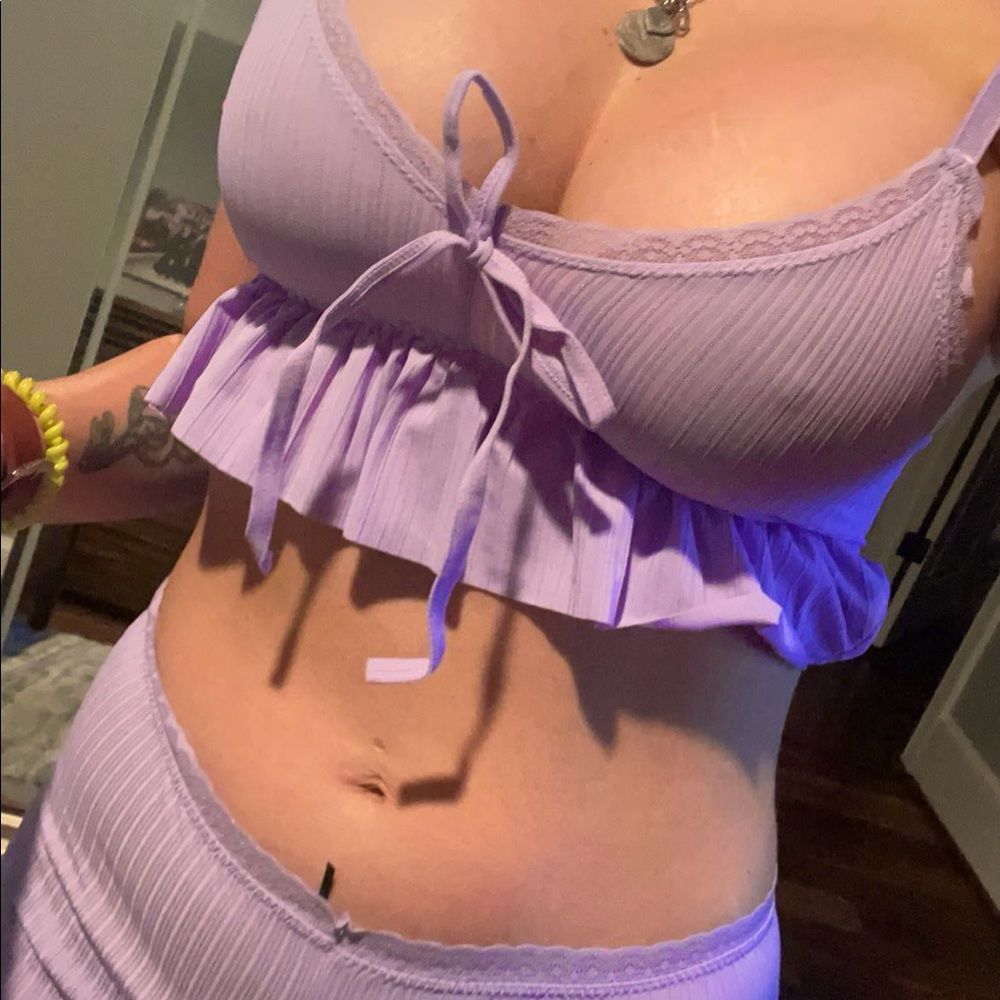 SHEIN purple lounge outfit